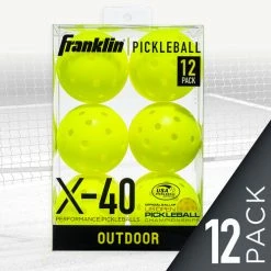 New 👍 Franklin X-40 Optic Pickleballs - 12-Pack Neon Yellow 🔔