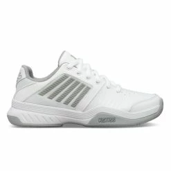 Coupon 🤩 K-Swiss Court Express 👩 Women's Tennis 👟 Shoes White/Silver 🔔